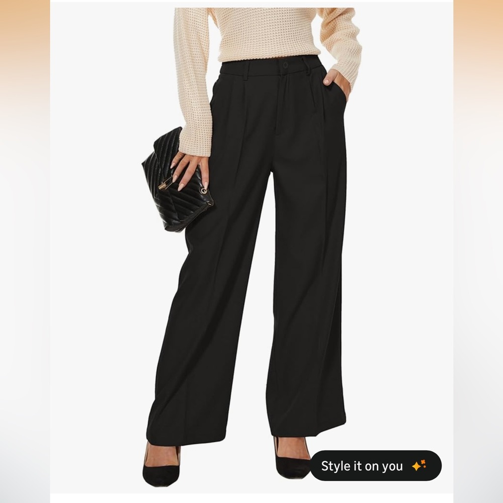 Brand New Kicozy Women’s Pleated Wide Leg Trousers in Black Size Small